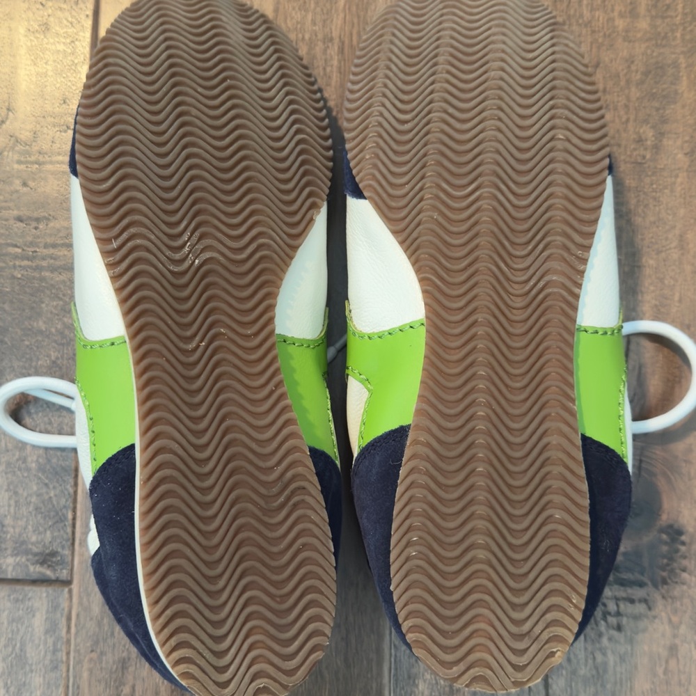 Tory Burch Blue, White and Green Leather Sneakers. Size 9M. New, no box. - Picture 5 of 7